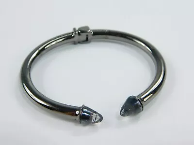 Vita Fede Made In Italy L Gunmetal Tone Lucite Titan Hinged Bangle Bracelet 7  • $54.99