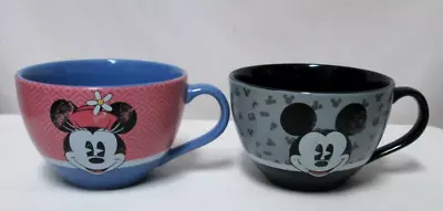 Walt Disney Minnie Mickey Mouse Large Mug Cup Cappuccino Set 2 Vintage 20 Ounces • $29.99