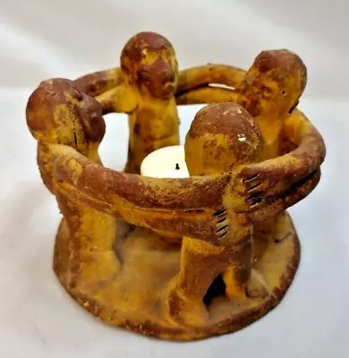 Circle Of Friends Pottery - Terracotta Clay Aztec Mexico Art Sculpture • $22