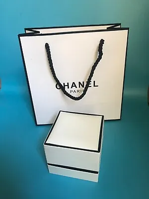 CHANEL Ring/ Pendant /Earrings Gift Box + Gift Bag SET Authentic Black & White • £44.35