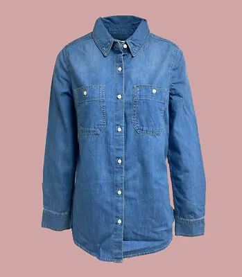 £5.99 • Buy Target Denim Button Shirt Long Sleeve Casual Blue Size 8 - 12 (W11.26)