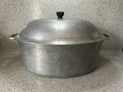 Majestic Cookware Aluminum Oval Dutch Oven Roasting Pan With Lid Vintage Nice • $49.99