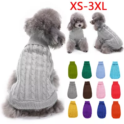 £6.33 • Buy Winter Puppy Dog Jumper Knitted Pullover Pet Dogs Sweater Soft Warm Coat Outfits