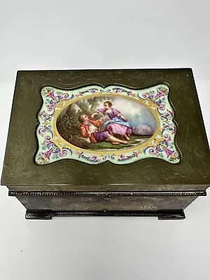 English Porcelain And Bronze Desk Box • $258