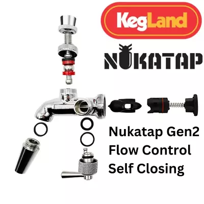 Nukatap Flow Control Gen2 Kegland Stainless Steel Tap Interchangeable Spout • £60