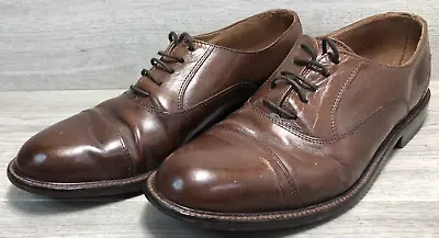 Men's St Michael By M&S Brown Leather Oxford Shoes Size 7.5 UK • £18.98