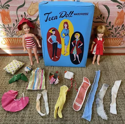 Mixed Lot Of Vintage 1960s Dolls W/ Case & Clothes: Penny Brite & Horsman Tammy? • $19.99