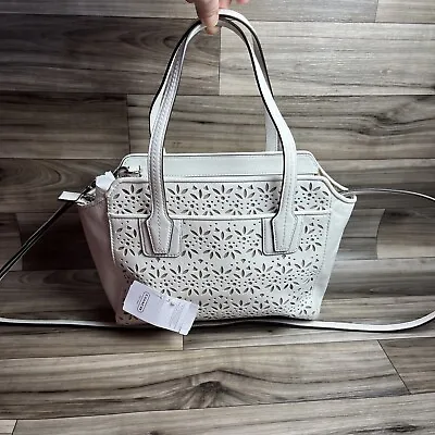 Coach Taylor Eyelet Tote Ivory Shoulder Bag • $119