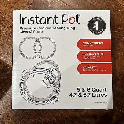 Instant Pot Pressure Cooker Sealing Ring 5 & 6 Quart Clear 2-pack New • $11.99