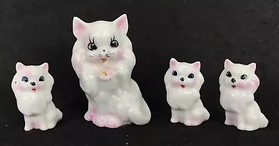 Lot Of 4 Vintage Ceramic Cats - Mother And 3 Kittens • $20