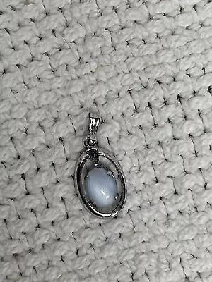 Vintage Sterling Silver With Moonstone Pendant Beautiful Art Deco Design • $30