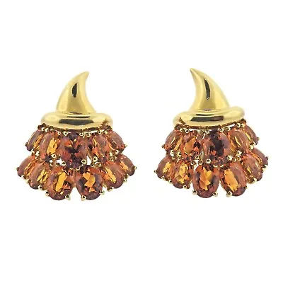 Verdura Citrine Gold Cornucopia Earrings • $9800