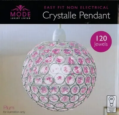 Ceiling Light Shade Chrome Plum Acrylic Ball Crystal Globe Light Shade Pendant • £12.99