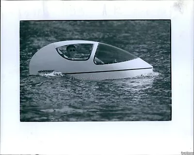 1990 Man Pedals Around Portage Bay In Pedal-Powered Waterbug Boats 8X10 Photo • $19.99