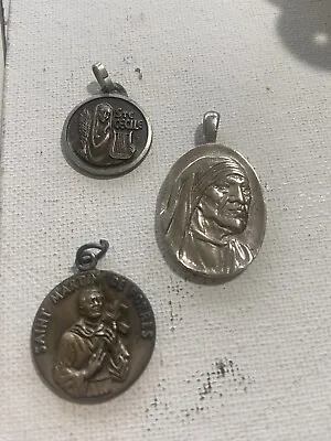 Vintage Catholic Sterling Silver Filled St Martin De Porres Religious Medal #640 • $18