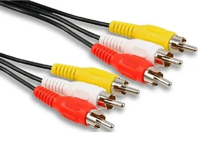 AV Cable Audio Video 3 RCA Phono Lead Red White Yellow Male To Male • £3.99