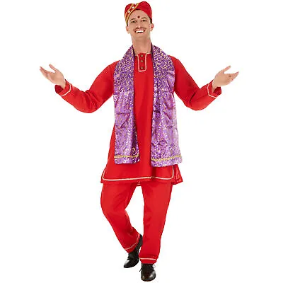 Bollywood Star Costume | Indian Dance Fancy Dress Outfit Turban Tunic For Men • £27.99