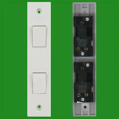 £4.99 • Buy 2 Way 2 Gang White Plastic Architrave Horizontal Wall Light Switch 10A