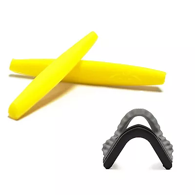 New Walleva Yellow Earsocks + Gray Nosepads For Oakley M Frame Sunglasses • $10.98