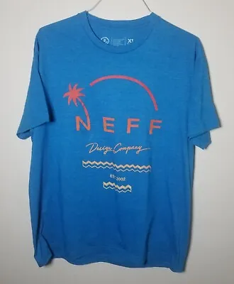 NEFF Men's T- Shirt Palm Tree Logo Tee Blue XL • $9.88