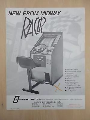 Racer  Driving Arcade Game Machine Flyer Original Midway • $10.88