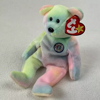 Vintage Ty Beanie Babies BB Birthday Bear Plush Toy • $2.95