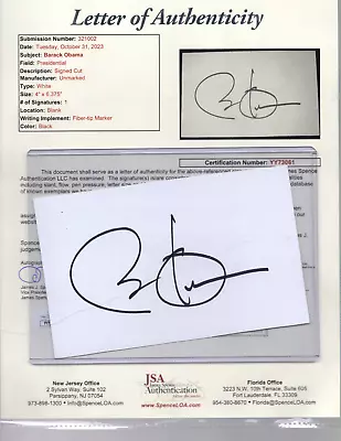 BARACK OBAMA Former President Signed Autograph Signature Cut  Beckett💎JSA LOA • $550