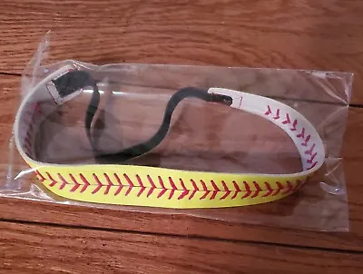 $19.90 • Buy Yellow Stitched Leather Softball Fast Pitch Adjustable Elastic No Slip Headband