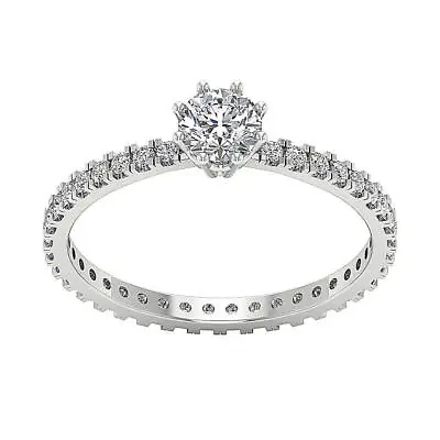 Eternity Solitaire Engagement Ring I1 G 1.01 Ct Natural Diamond 14K Gold RS 10 • $1108.79