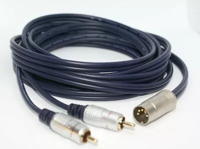 Bang Olufsen B&O Tandberg Gold DIN To RCA Male Gold Audiophile Cable 5ft NEW • $14.99