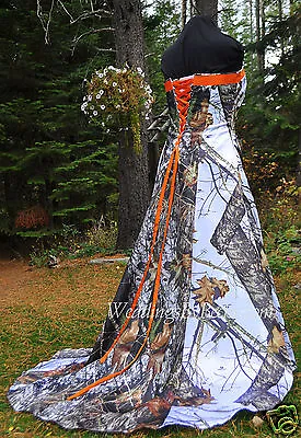 NEW Camo Wedding Gown MOSSY OAK Or Truetimber SATIN Camo- MADE ONLY IN USA! • $575