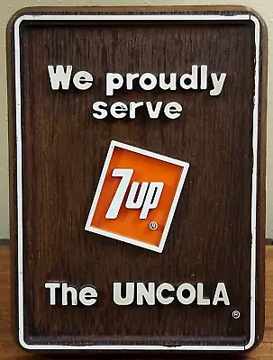 Vintage 7UP UNCOLA Advertising Countertop Display Sign 1970s • $39.99