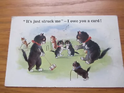 1922 Original Inter Art Co  Comique  Series Postcard.No 4100. 'I Owe You A Card' • £2.25