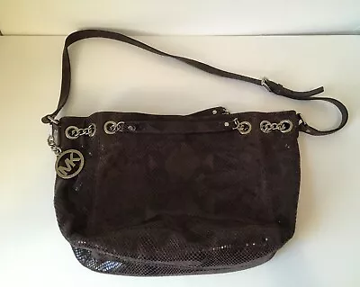 Vintage Michael Kors Dark Purple Ring Python Tote Purple Hobo Bag • $42.97
