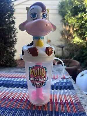 Vintage 2002 MILLY MILKSHAKE MIXER Lanard Toys Moo Cow Ice Cream Plastic Bottle • $35