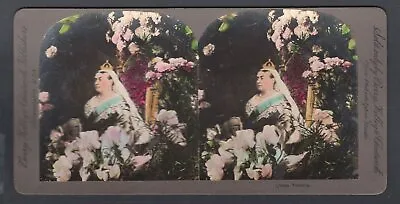 USA / GB Queen Victoria Stereoview Photo Hand Colored C1900-05 • $44.99