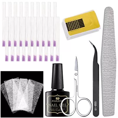 Fiberglass Nail Extension Kit Nail Builder Extension Fiber Nail Kit With Magi... • $15.32