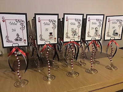 Alice In Wonderland Wedding Table Numbers Themed With Holders....Price Per Unit • £3