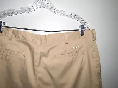 NIKE Dri Fit Golf Shorts Mens 33 Tan Casual Microfiber Flat Front 10.5  Inseam • $13.99