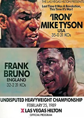 Mike Tyson Frank Bruno First Fight Repro POSTER #1 • £10.99