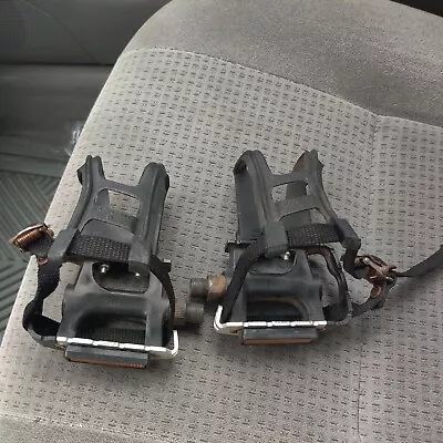 Vintage Pedals With Toe Clips Strap For MTB Road Bike  • $9.95