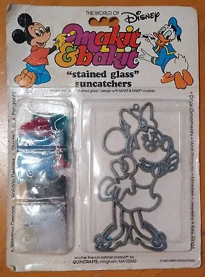 Vtg Makit & Bakit Stained Glass Suncatcher Ornament Disney Minnie Mouse Nos • $18