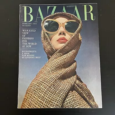 Vintage 1960s Harper’s Bazaar Magazine February 1960 World Fashions Ads MCM Mod • $100