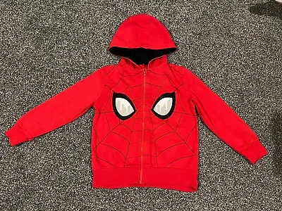 Boys Marvel Red Spider-Man Hoodie Zipped Jacket 5-6 Years • £2.50