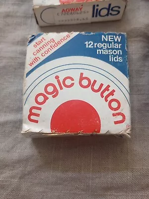 Magic Button Mason Canning Jar Lids  12 Lids Per Box Boxes Never Opened • $15