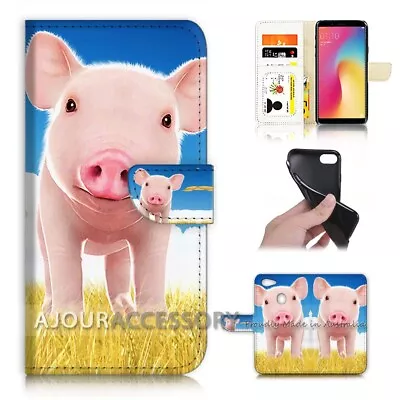 ( For Oppo A73 ) Flip Wallet Case Cover AJ21734 Cute Baby Pig • $12.99