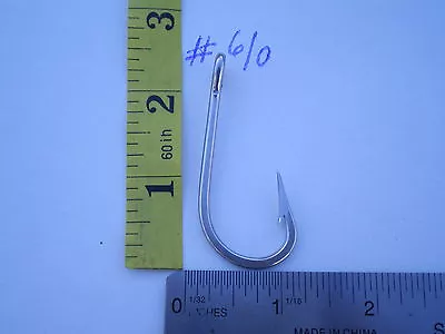 10 Pcs. Big Game Stainless Steel Tuna Marlin Shark Fishing Hooks 7691s #6/0 • $9.99