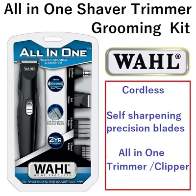 WAHL Cordless Beard Shaver Trimmer Nose Ear Mens Grooming Kit Electric Groomer • $64.50