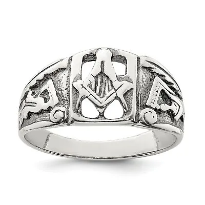 Sterling Silver Antiqued Masonic Ring • £32.08