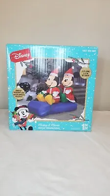 Mickey & Minnie Mouse Riding A Christmas Sled Disney Inflatable  5 FEET LONG! • $79.95